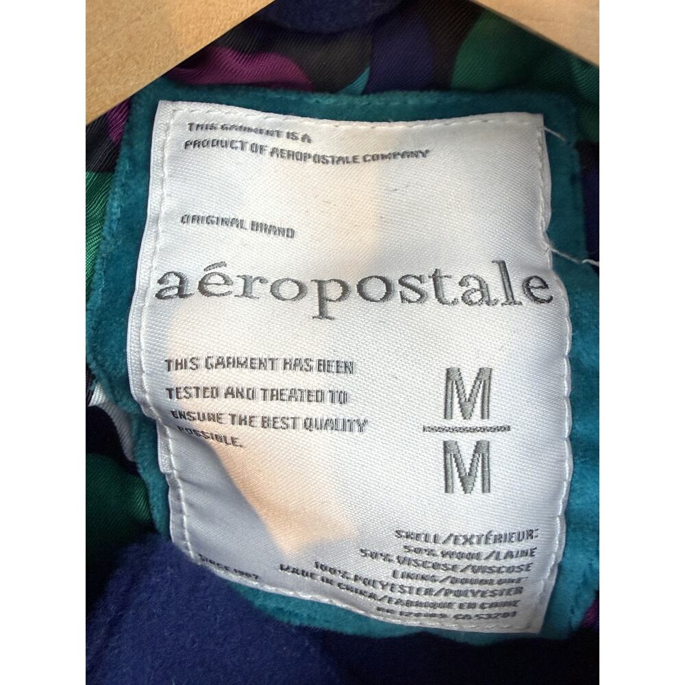 Aeropostale Women's Navy Wool Blend Classic Double Breasted Pea Coat Jacket M - Picture 5 of 5